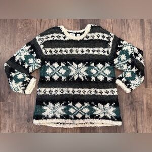 GAP Vintage Hand Knit Nordic Wool Mohair Alpaca Sweater size L